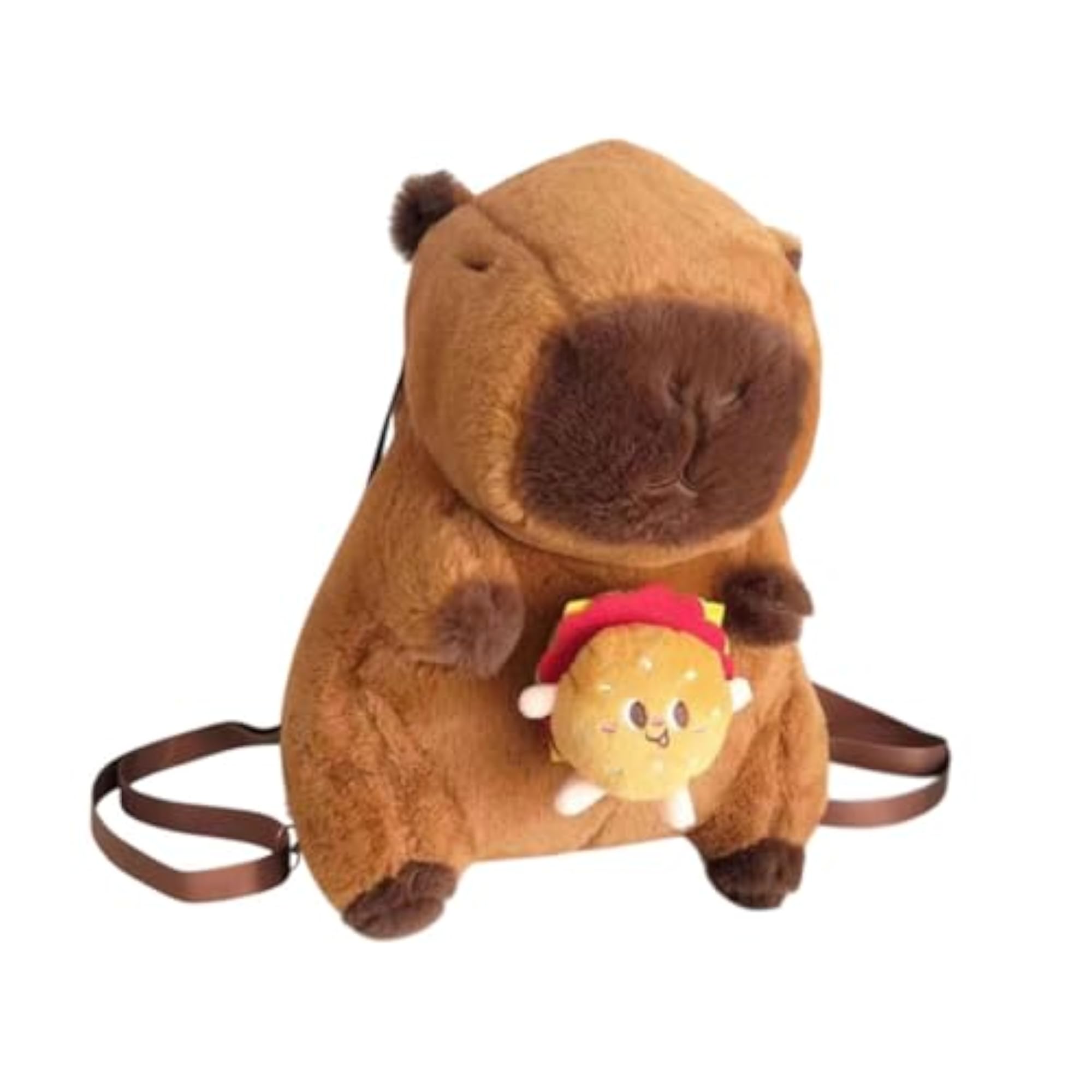 Plush Capybara Cartoon Backpack for Casual Outdoor Shopping